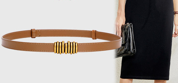 Curea de dama din piele cu decor metalic - mai multe culori