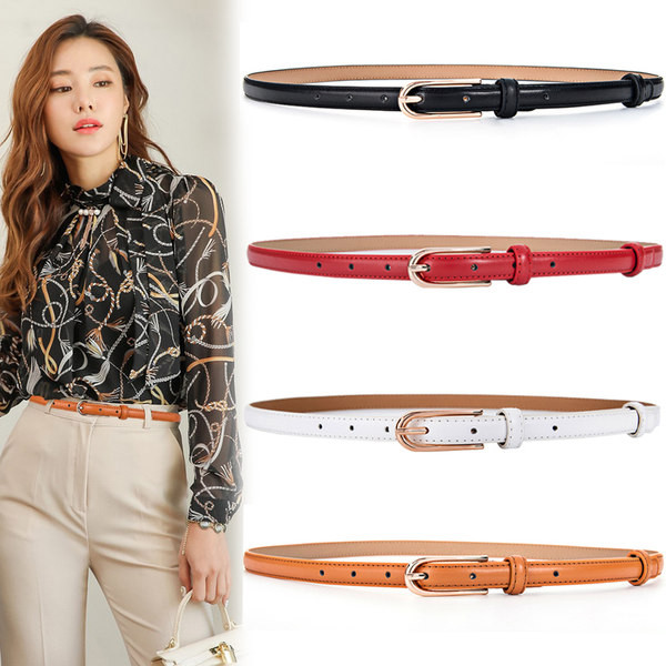 Curea subțire din piele de damă cu cataramă