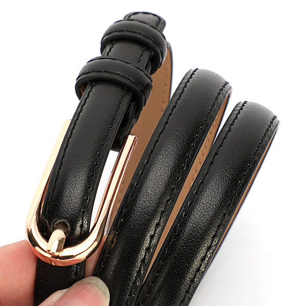 Curea subțire din piele de damă cu cataramă