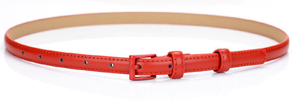 Стилен дамски тънък колан от еко кожа 