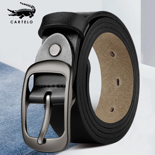 Широк модел колан от еко кожа с метална катарама