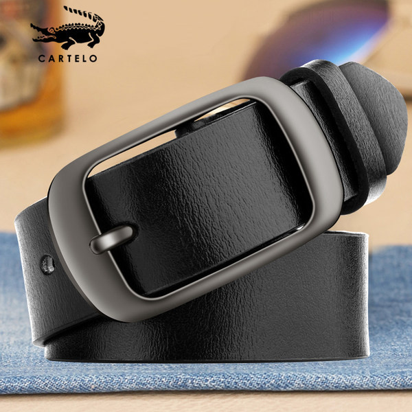 Широк модел колан от еко кожа с метална катарама