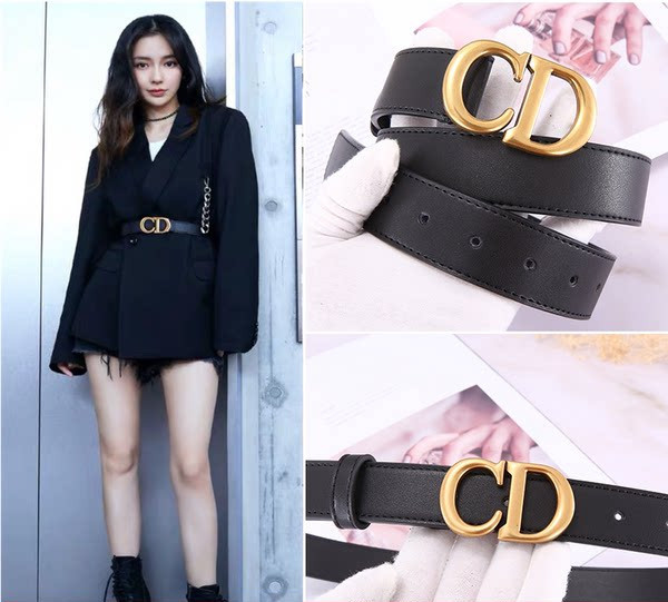 Дамски колан от кожа с метален елемент