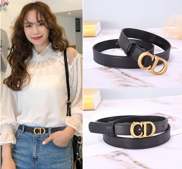 Дамски колан от кожа с метален елемент