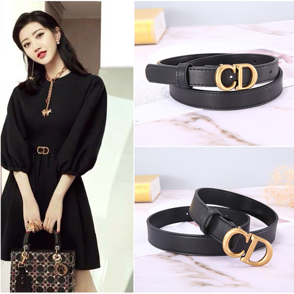 Дамски колан от кожа с метален елемент