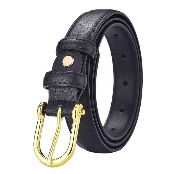 Стилен дамски кожен тънък колан