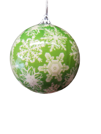 Коледна украса Ahelos, Топки, Зелени, 3 броя комплект, 6 см