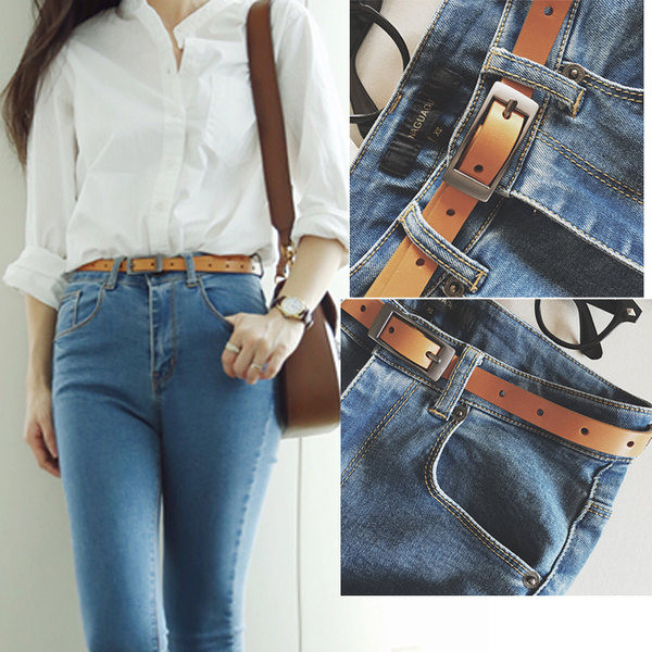 Дамски колан от изкуствена кожа с  метална катарама