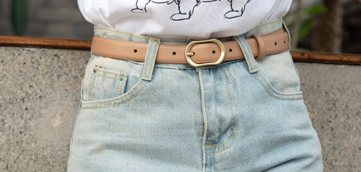 Дамски колан от еко кожа с метална катарама