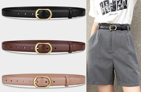 Дамски колан от еко кожа с метална катарама