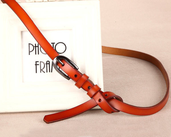 Curea de dama din piele cu catarama metalica in mai multe culori