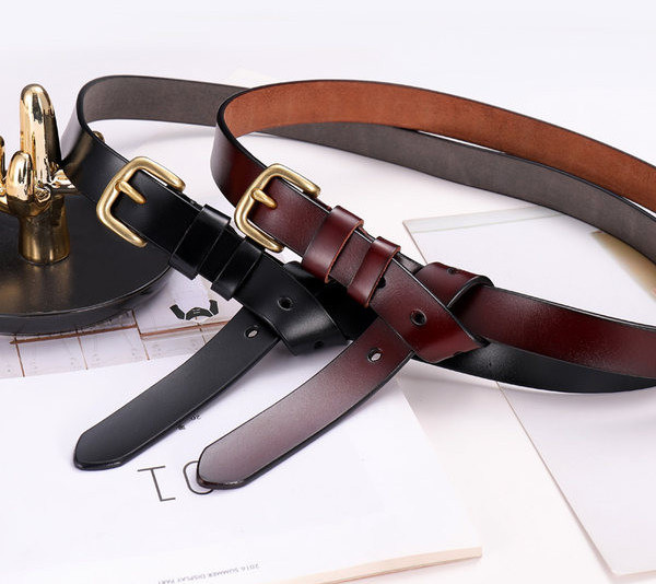 Curea de dama din piele cu catarama metalica