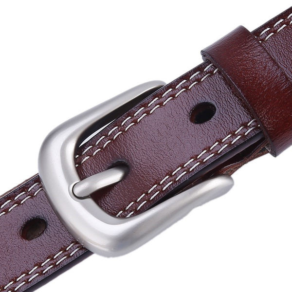 Дамски едноцветен колан от изкуствена кожа