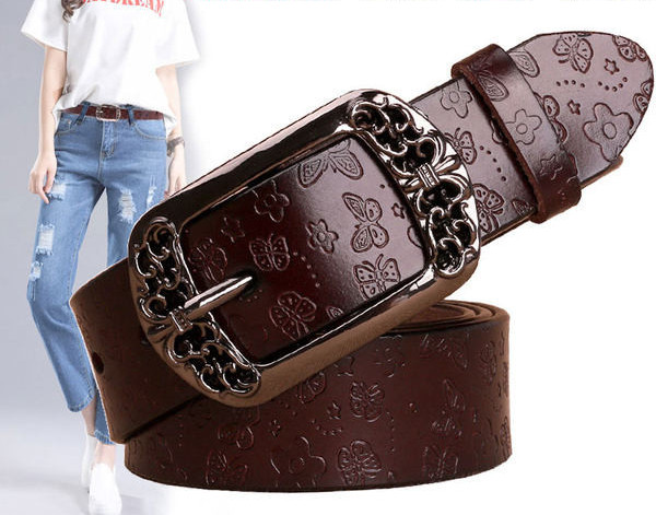 Модерен дамски колан широк модел с катарама