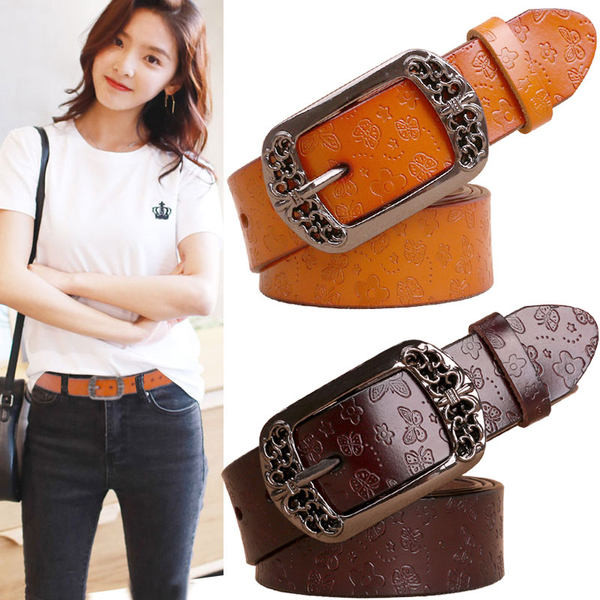 Модерен дамски колан широк модел с катарама