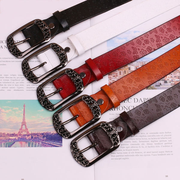 Модерен дамски колан широк модел с катарама