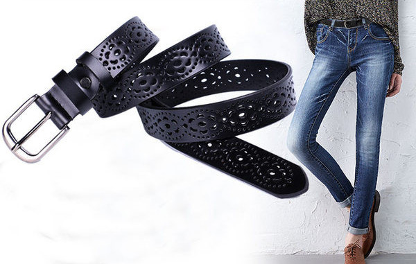 Cureaua de dama moderna din piele ecologica perforata