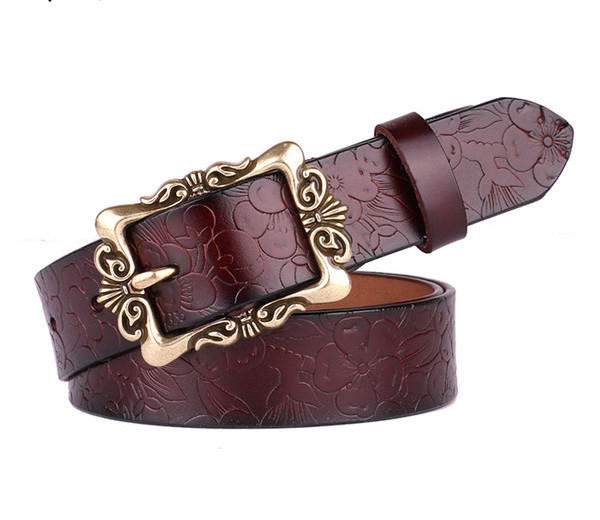 Női bőr öv fém csattal - többféle színben