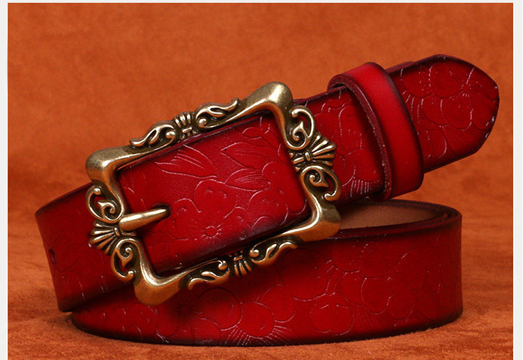 Női bőr öv fém csattal - többféle színben