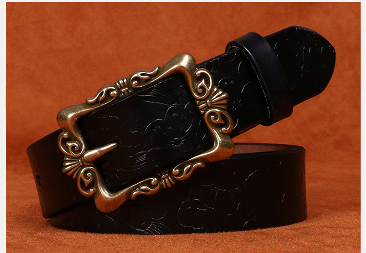 Női bőr öv fém csattal - többféle színben