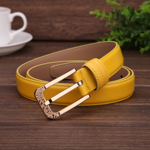 Cureaua de dama monocolor cu catarama aurie