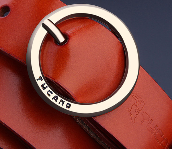 Ženski moderan kožni remen s okruglom kopčom