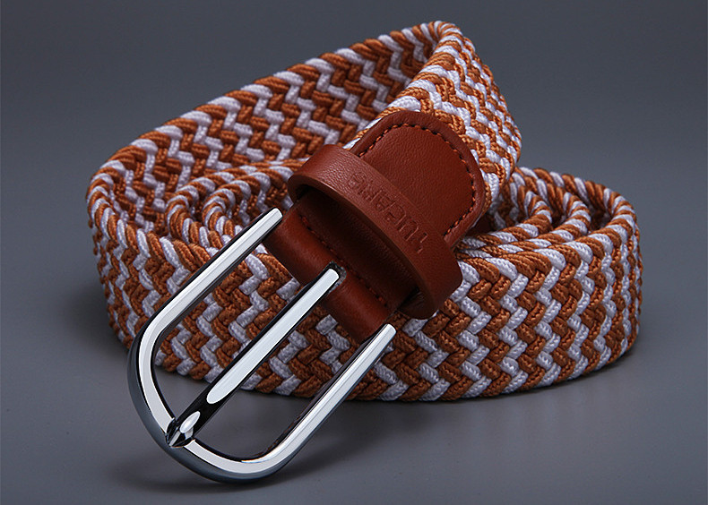 Női textil öv felirattal és fém csattal