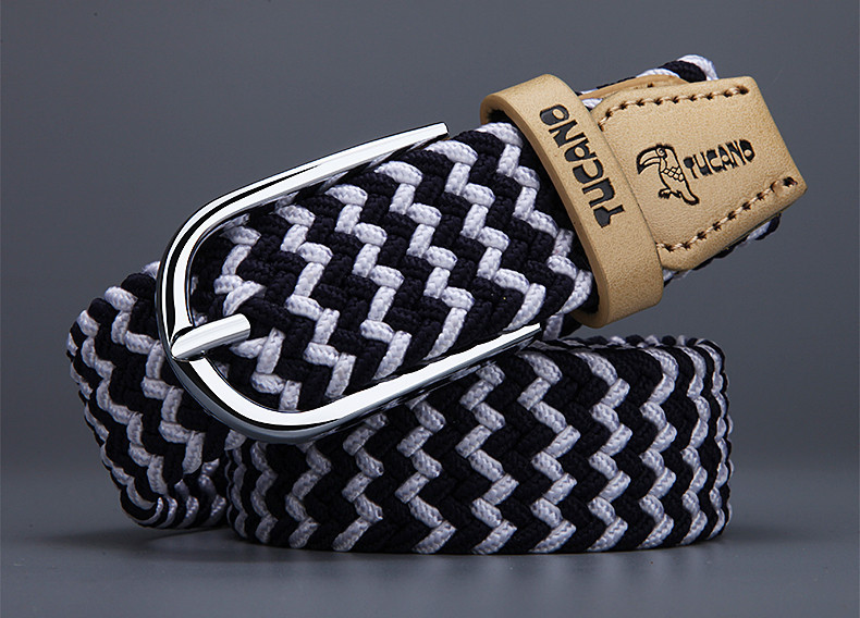 Női textil öv felirattal és fém csattal