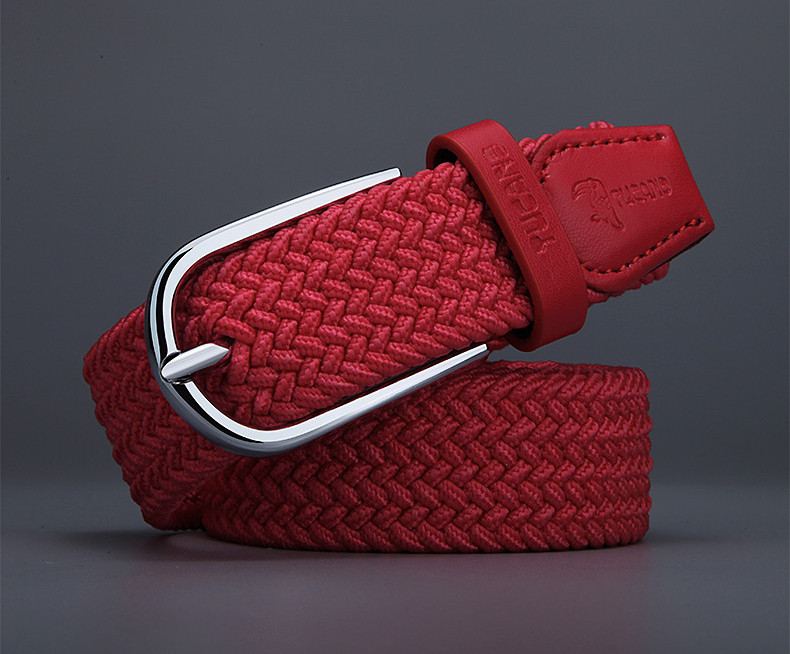 Női textil öv felirattal és fém csattal