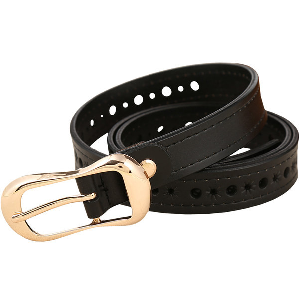 Vékony mindennapi öv perforált eco bőrből