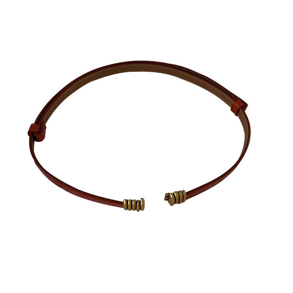 Vékony női bőr öv fém csattal