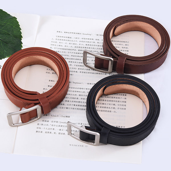 Кожен дамски колан с метална  катарама