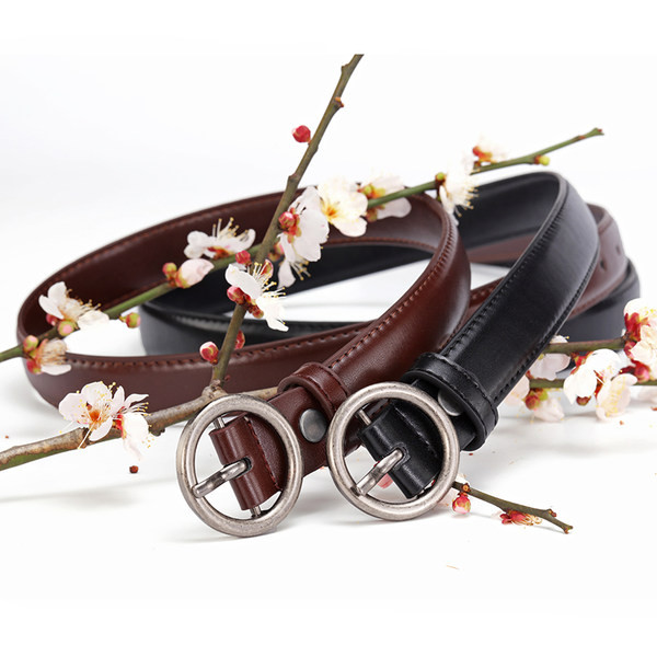 Női öv kerek csattal - eco bőr