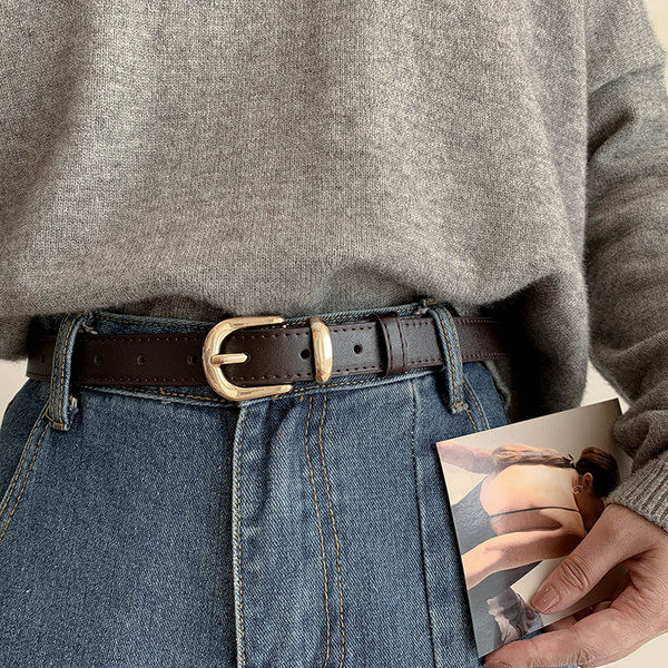 Női széles öv fém csattal