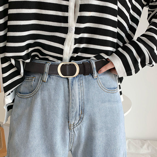 Női alkalmi műbőr öv csattal