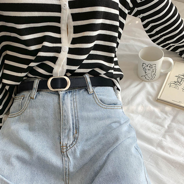 Női alkalmi műbőr öv csattal