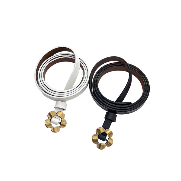 Női eco-bőr öv virágdíszítéssel