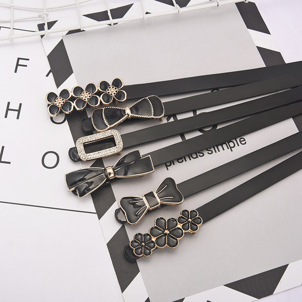 Női alkalmi bőr öv fém díszítéssel