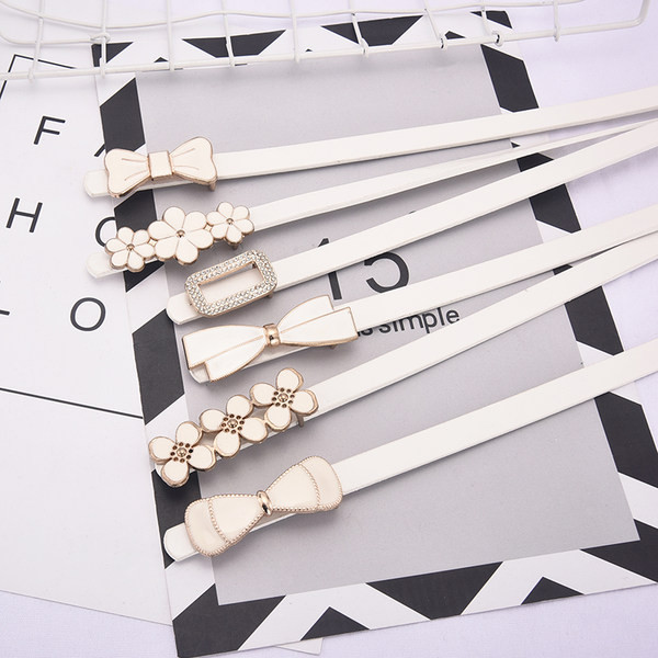 Női alkalmi bőr öv fém díszítéssel