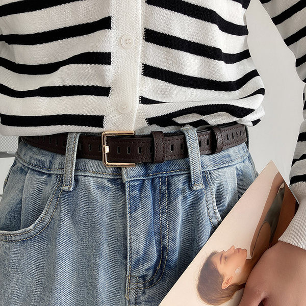 Női alkalmi műbőr öv három színben