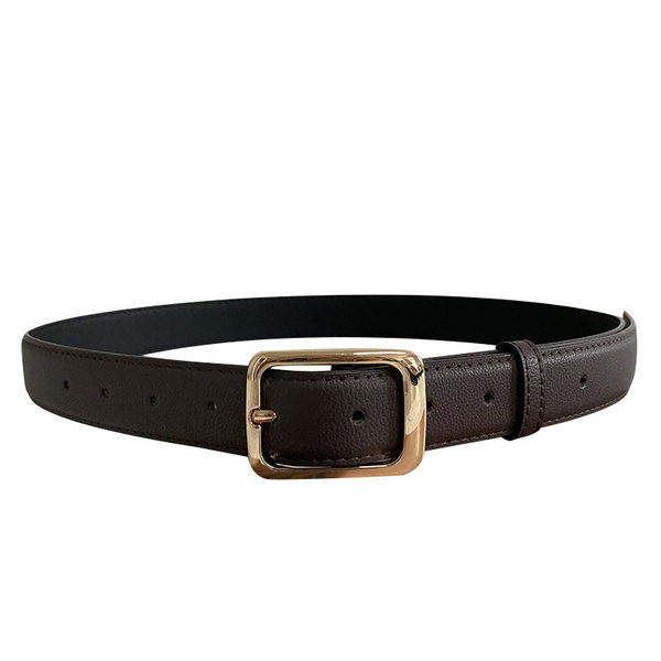 Női bőr öv arany csattal