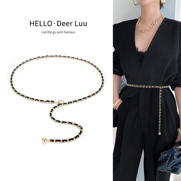 Fémláncból készült vékony női öv