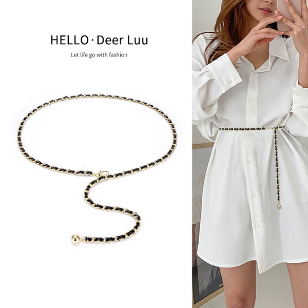 Fémláncból készült vékony női öv