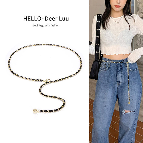 Fémláncból készült vékony női öv