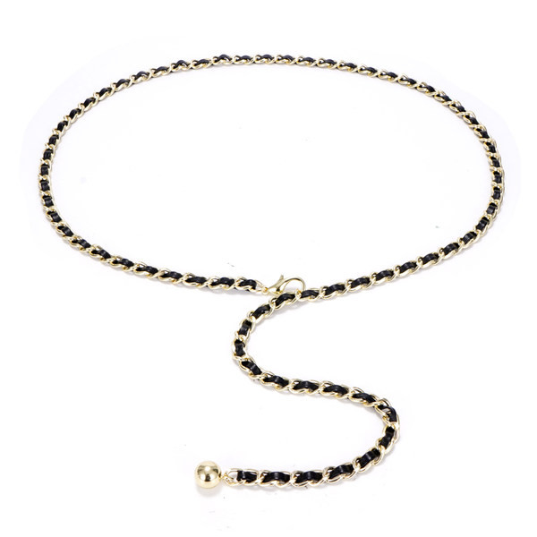 Fémláncból készült vékony női öv