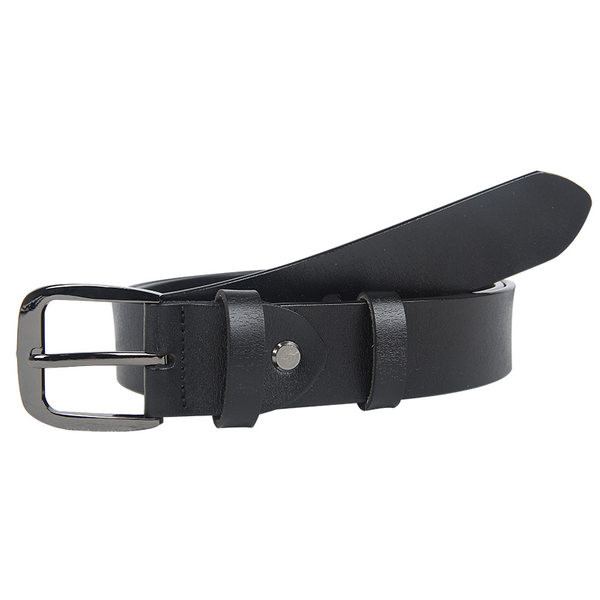 Női fekete műbőr öv fém csattal