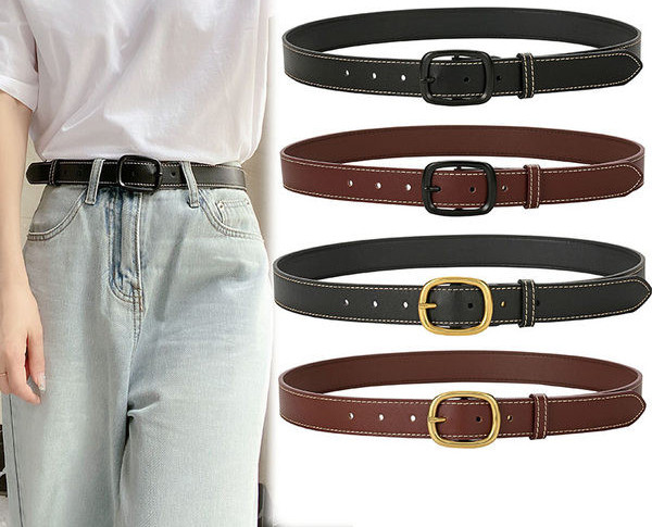 Puha női bőr öv fém csattal