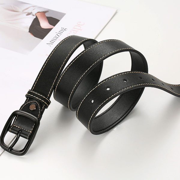 Puha női bőr öv fém csattal