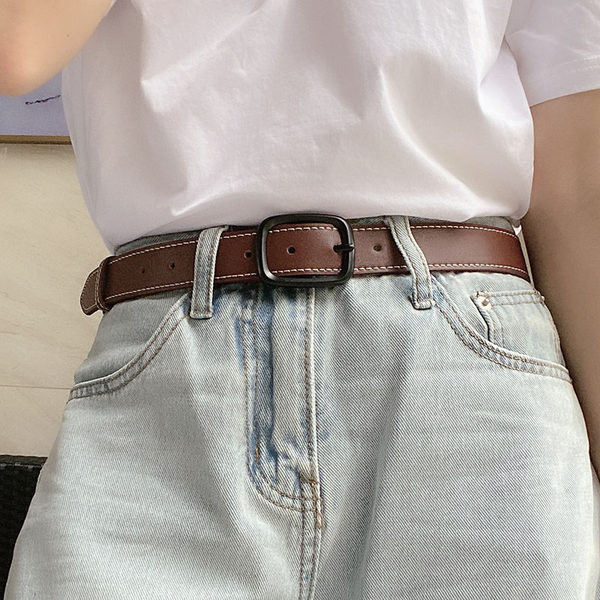 Puha női bőr öv fém csattal