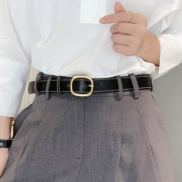 Puha női bőr öv fém csattal